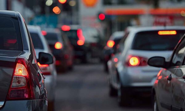 cars stuck in traffic