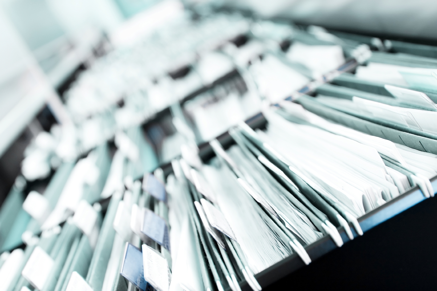 filing cabinets full of legal paperwork