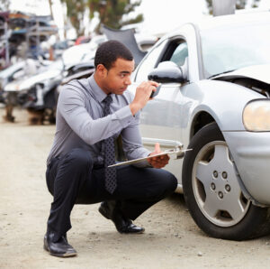 inspecting a car accident