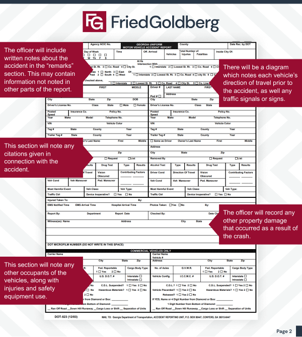 Georgia Accident Report with Instructions page 2